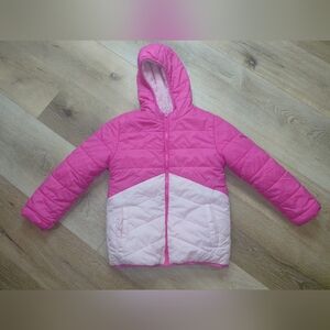 Eddie Bauer Pink and Light Pink Kids Puffer Reversible Jacket Sz S (7/8)